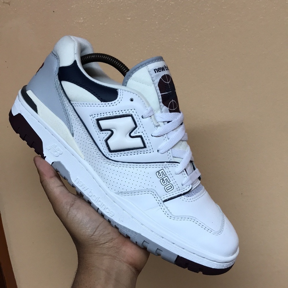 New Balance 550 White Natural Indigo Burgundy - Picture 8 of 17